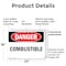 Signmission Combustible Danger Sign, Plastic, 24in W x 18in L, 2PK OS-2PACK-DS-P-1824-L-2343 - alternate 3